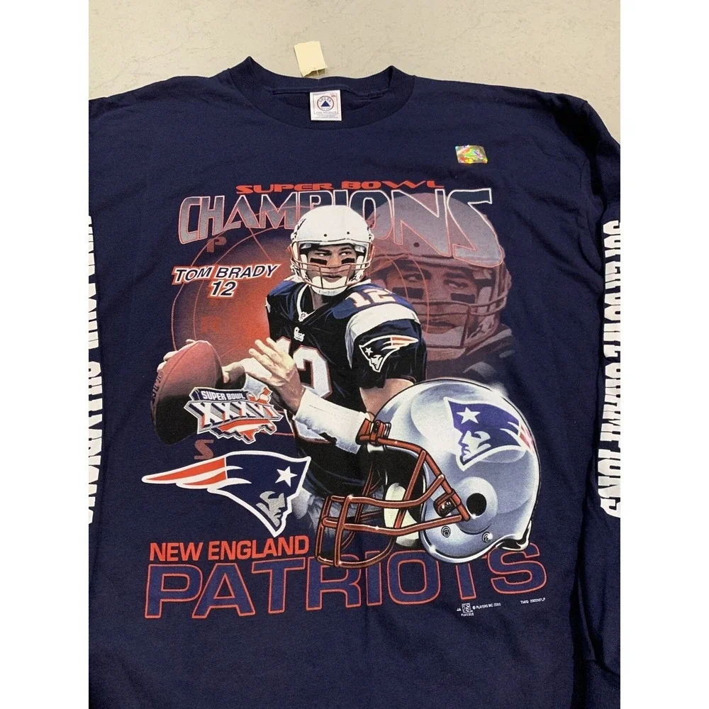 Vintage Tom Brady New England Patriots TShirt 2002 NFL‎ Football 2XL BRAND NEW